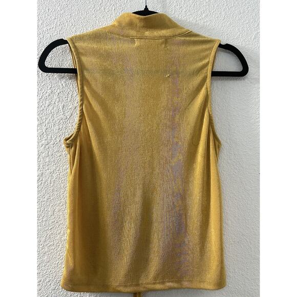 L.I.F.E. Love Is For Eternity Gold Slinky Cinch Up Waist Summer Tank Sz‎ L - Picture 7 of 8
